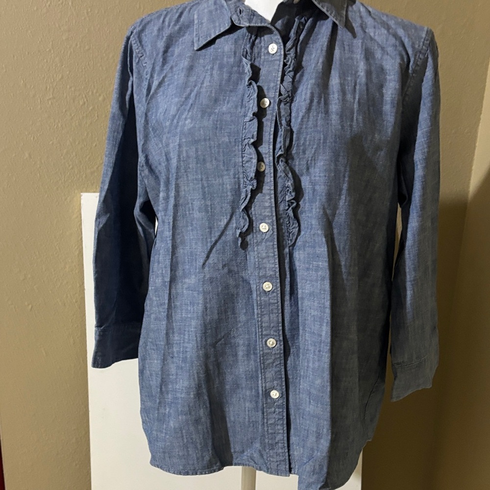 Lands' End Blue Button Down Shirt